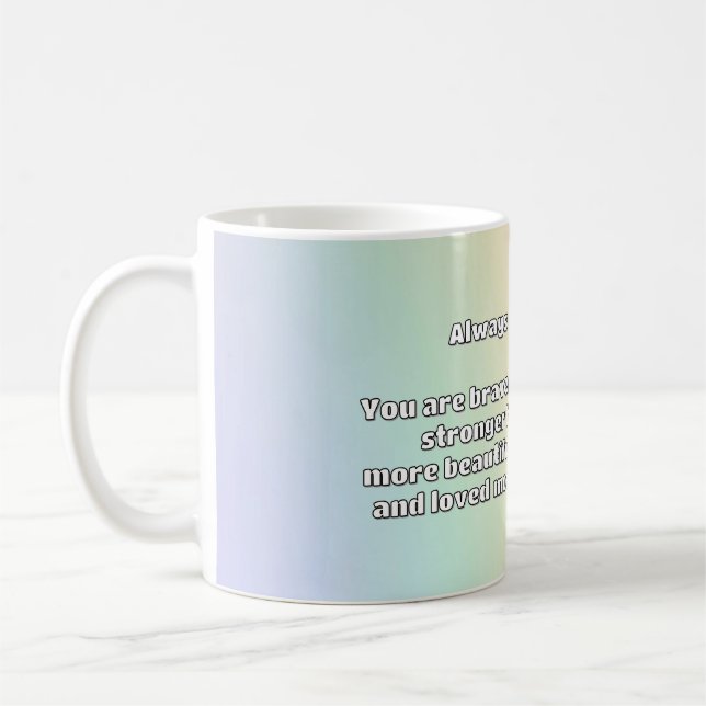 Empath Bravery Positives ermutigendes Zitat Kaffeetasse (Links)