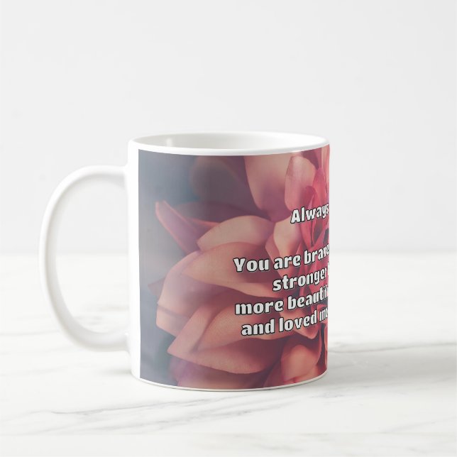 Empath Bravery Positives ermutigendes Zitat Kaffeetasse (Links)