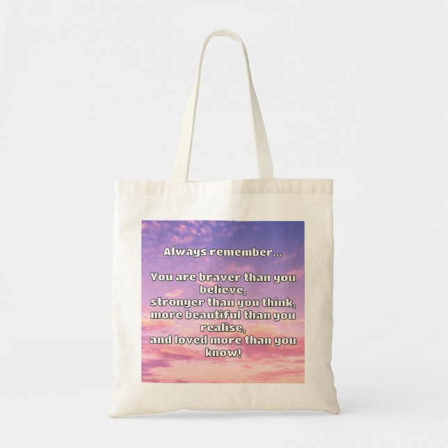 Empath Bravery Positives ermutigendes Zitat Tragetasche (Vorne)