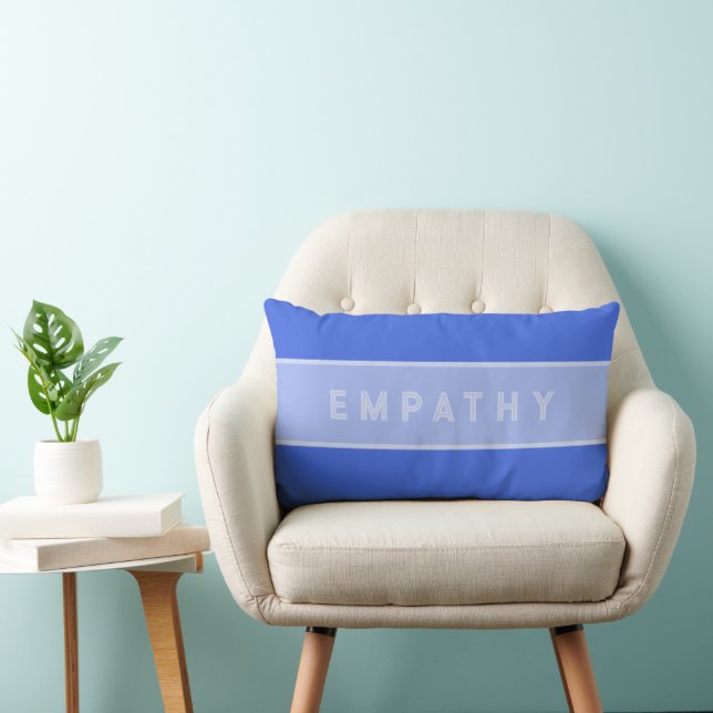 Empathy Royal Blue Stripes, Inspiration Elegant Lendenkissen (Stuhl )