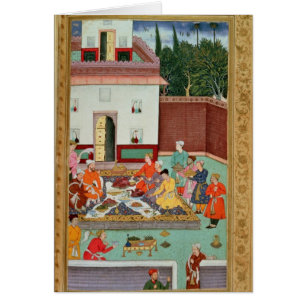 Empereur de Mughal se régalant dans une cour