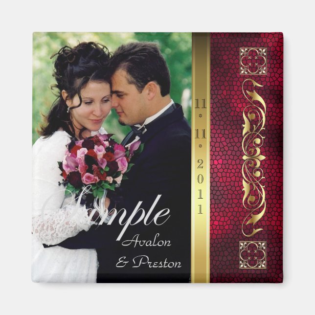 Empereur Red Photo Enregistrer la date Magnet (Devant)