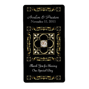 Emperor Black Wine Wedding Label