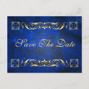 Emperor Blue Save the Date Postcard Ankündigungspostkarte