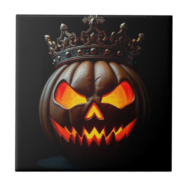Emperor Jack-O-Lantern Halloween Ceramic Tile Fliese (Vorderseite)