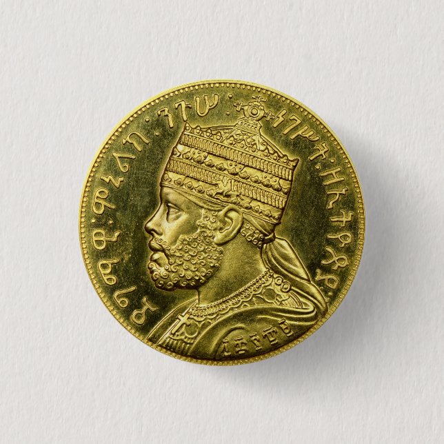 Emperor Menelik II. Button (Vorderseite)