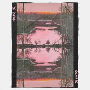 Empeyville Pond Reflection Fleece-Decke Fleecedecke