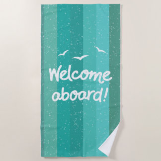 Empfang an Bord des Nautical Blue Striping Decks Strandtuch