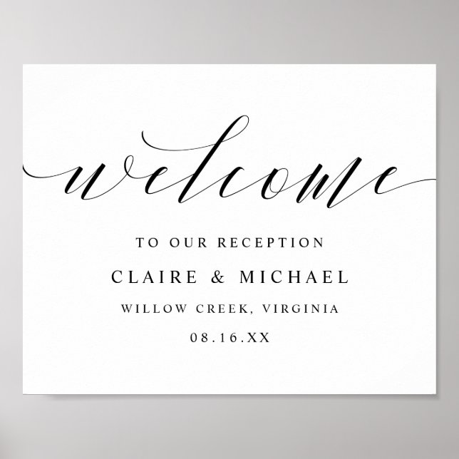 Empfang Begrüßungsschrift für Hochzeitsschrift Poster (Vorne)