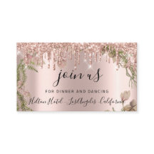Empfang Card Hochzeit Bridal Rose Tropfen
