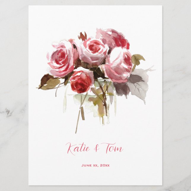 Empfang der Hochzeitsfeier Menükarte (Rückseite)