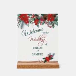 Empfang der Red Poinsettia Border Acrylschild