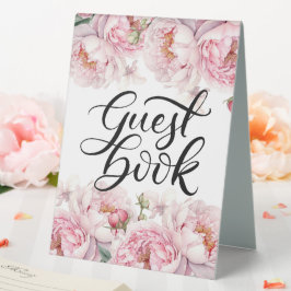 Empfang des Gästebuches Floral Wedding Tischaufsteller