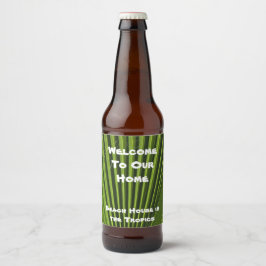 Empfang des Hauses Green Palm Leaf Bierflaschenetikett