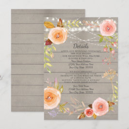 Empfang Details Rustikales Twinkle Licht Blumenhol Einladung