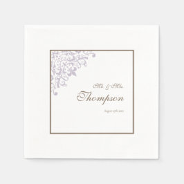 Empfang einer Hochzeit in der französischen Lila L Serviette