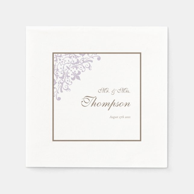 Empfang einer Hochzeit in der französischen Lila L Serviette (Vorderseite)
