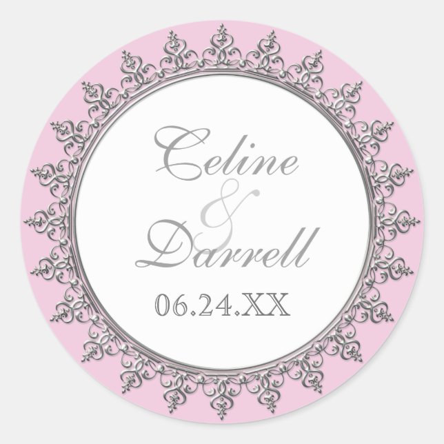 Empfang Gefallen Sticker Klassischer Barockwirl (Vorderseite)