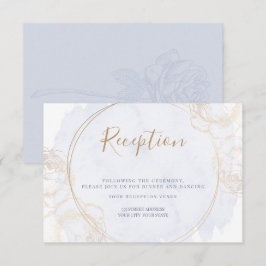 Empfang | Gilded Rose Dusty Blue Watercolor Einladung