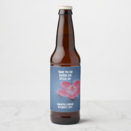 Empfang Hochzeit Pink Blume Gast Dank Bierflaschenetikett