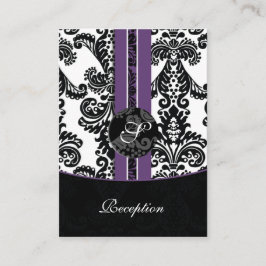 Empfang Hochzeitskarte für violette Damast Begleitkarte
