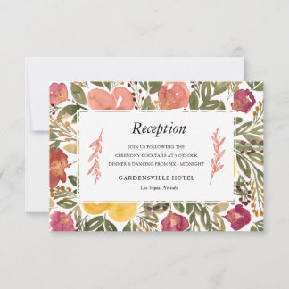 Empfang-Karte für botanische Blütenmalerei Einladung