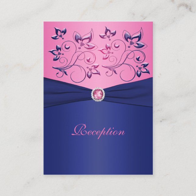 Empfang-Karte für Navy und Rosa Begleitkarte (Vorderseite)