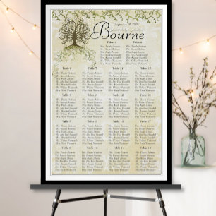 Empfang mit braunem und grünem Swirl Poster