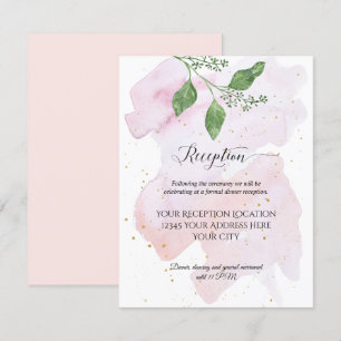 Empfang Modern Gold Eukalyptus Greenerity Wedding Einladung