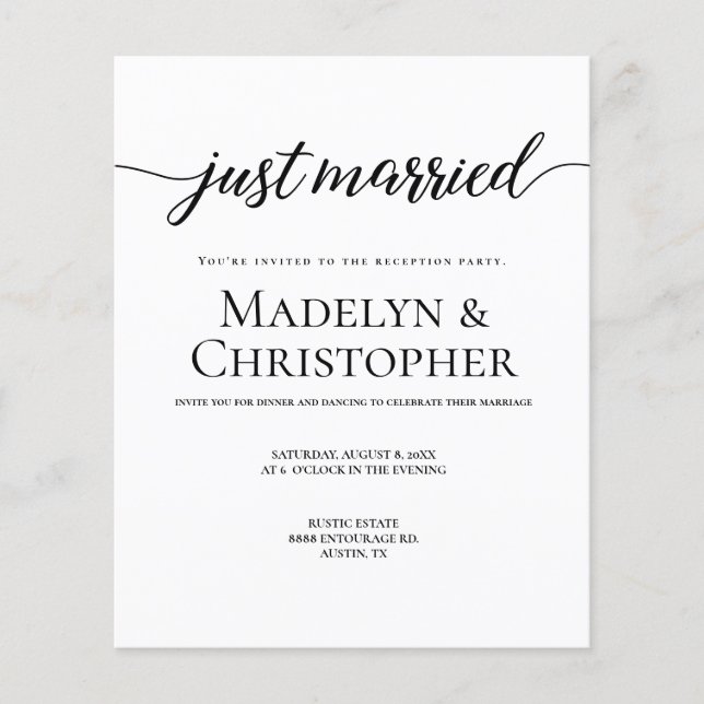 Empfang nur Hochzeit Foto Ehe verheiratet Flyer (Vorne)