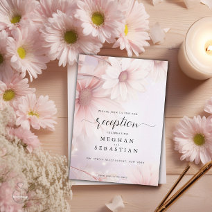 Empfang Pale Blush Pink Daisy Begleitkarte