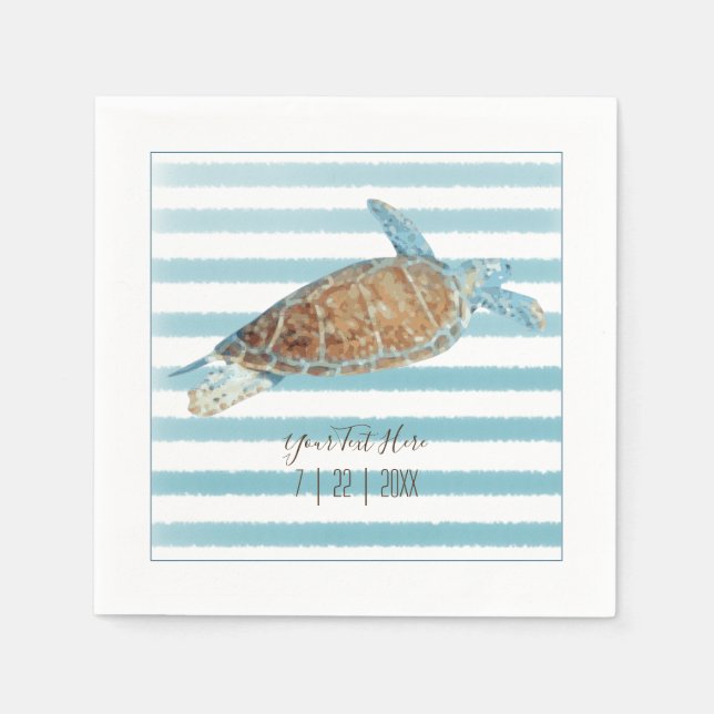 Empfang Personalisiert Sea Turtle Beach Geeigneter Serviette (Vorderseite)