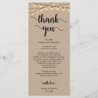 Empfang Platzierung Danke, Kraft Cards Programm