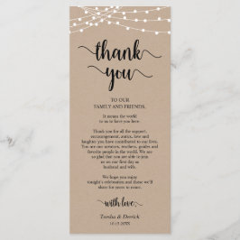 Empfang Platzierung Danke, Kraft Cards Programm