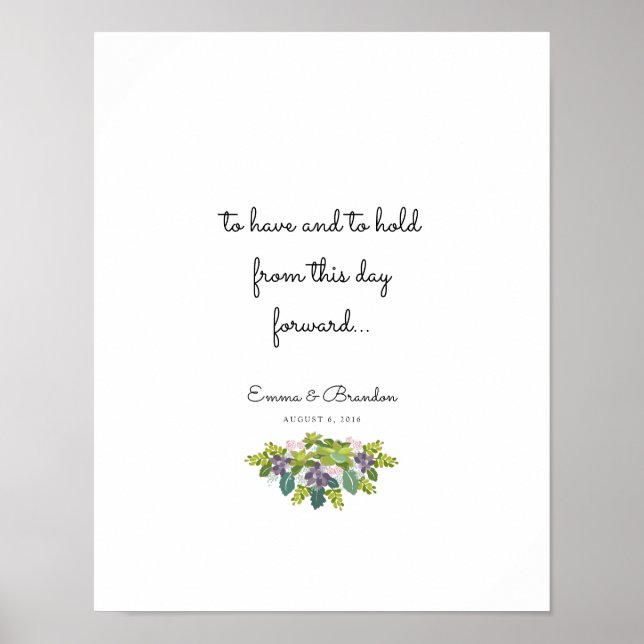 Empfang-Poster für Hochzeiten und Hochzeiten Poster (Vorne)