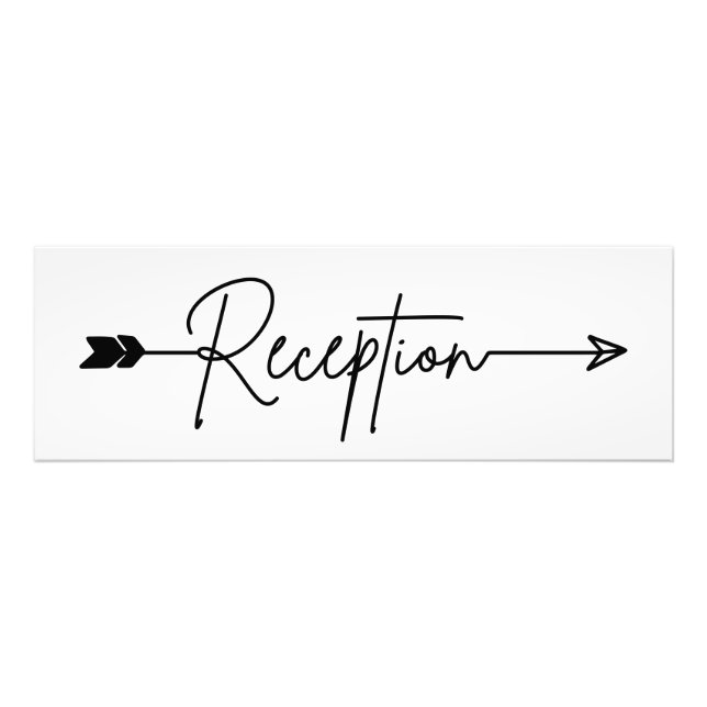Empfang Richtungsschild, Hochzeitspfeilschild rech Fotodruck (Vorne)