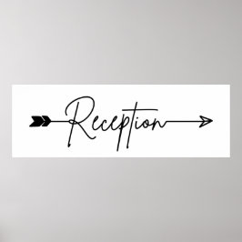 Empfang Richtungsschild, Hochzeitspfeilschild rech Poster