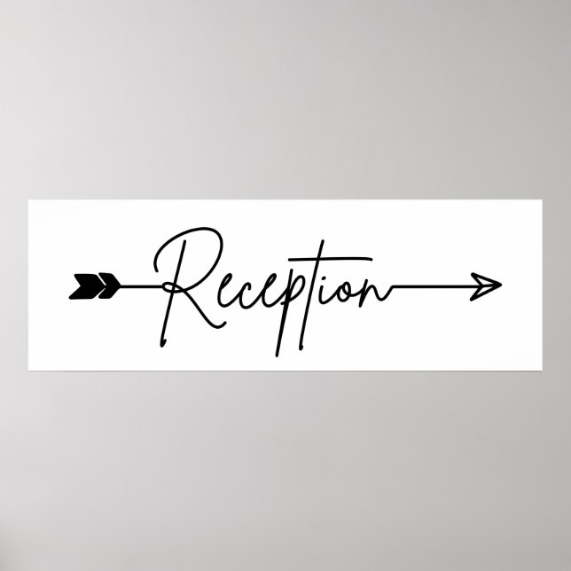 Empfang Richtungsschild, Hochzeitspfeilschild rech Poster (Vorne)