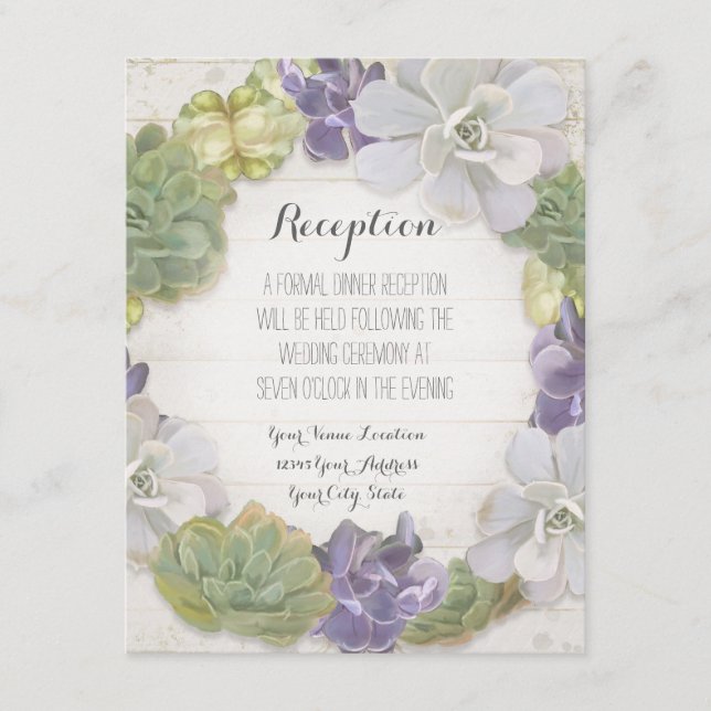 Empfang Rose Peony Wreath Modern Simple Leaf Begleitkarte (Vorderseite)