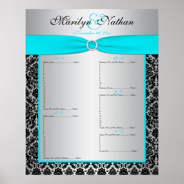 Empfang-Sitzdiagramm Poster (Vorne)