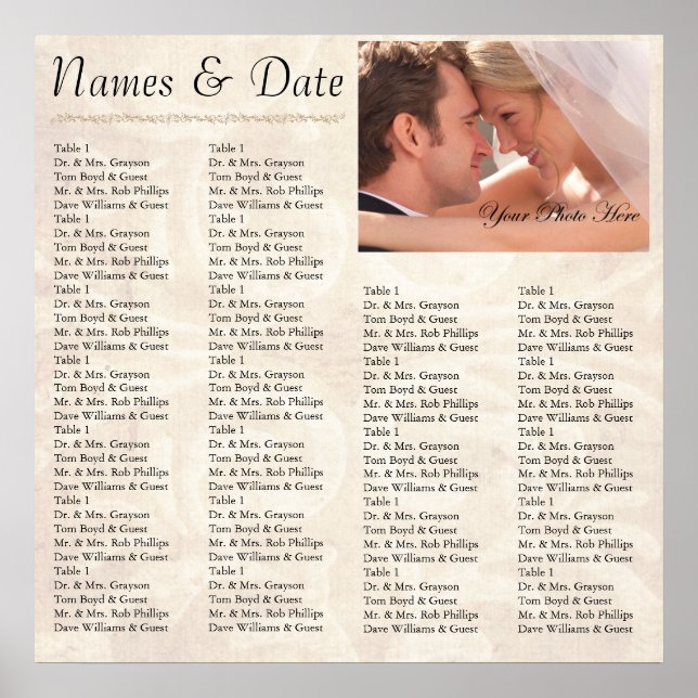 Empfang-Sitzdiagramm Poster (Vorne)