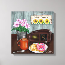 Empfang, Sonnenblumen, Donuts und Kaffee