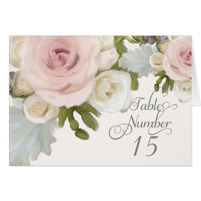 Empfang Tischnummern Hübsch Pastell Rose Florenz (Vorderseite (Horizontal))