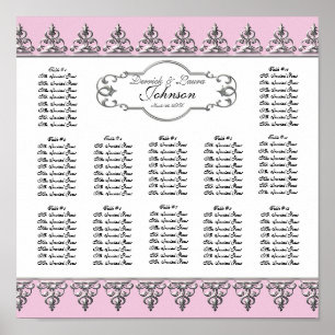 Empfang Tischplatte Barockschräge Silber Poster