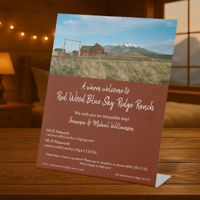 Empfang und Foto nach Maß Sockelschild (Make your guests feel welcome with this custom photo room signage)