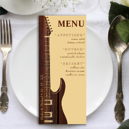 Empfang von Red Wood & Tan Brown Gitarre Menükarte