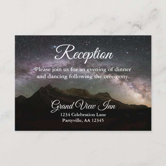 Empfang von Starry Mountain Sky Begleitkarte (Vorderseite)