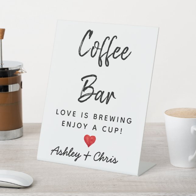 Empfang Wedding Coffee Bar Dusche Sockelschild (In SItu)