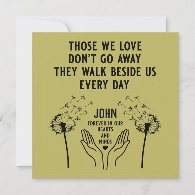 Empfang zur Gedächtnisbeerdigung (Vorderseite)