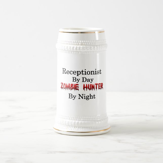 Empfangsdamen-/Zombie-Jäger Bierglas (Mittel)